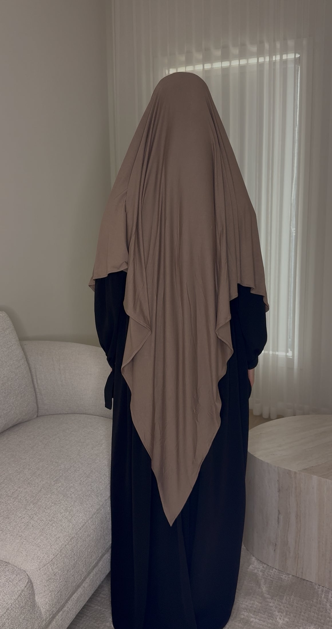 Bamboo Jersey Khimar - Mocha