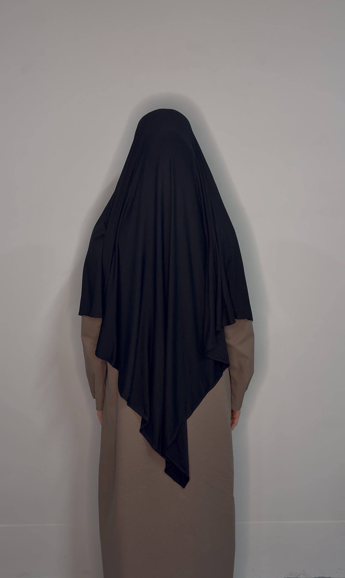 Short Bamboo Jersey Khimar - Black