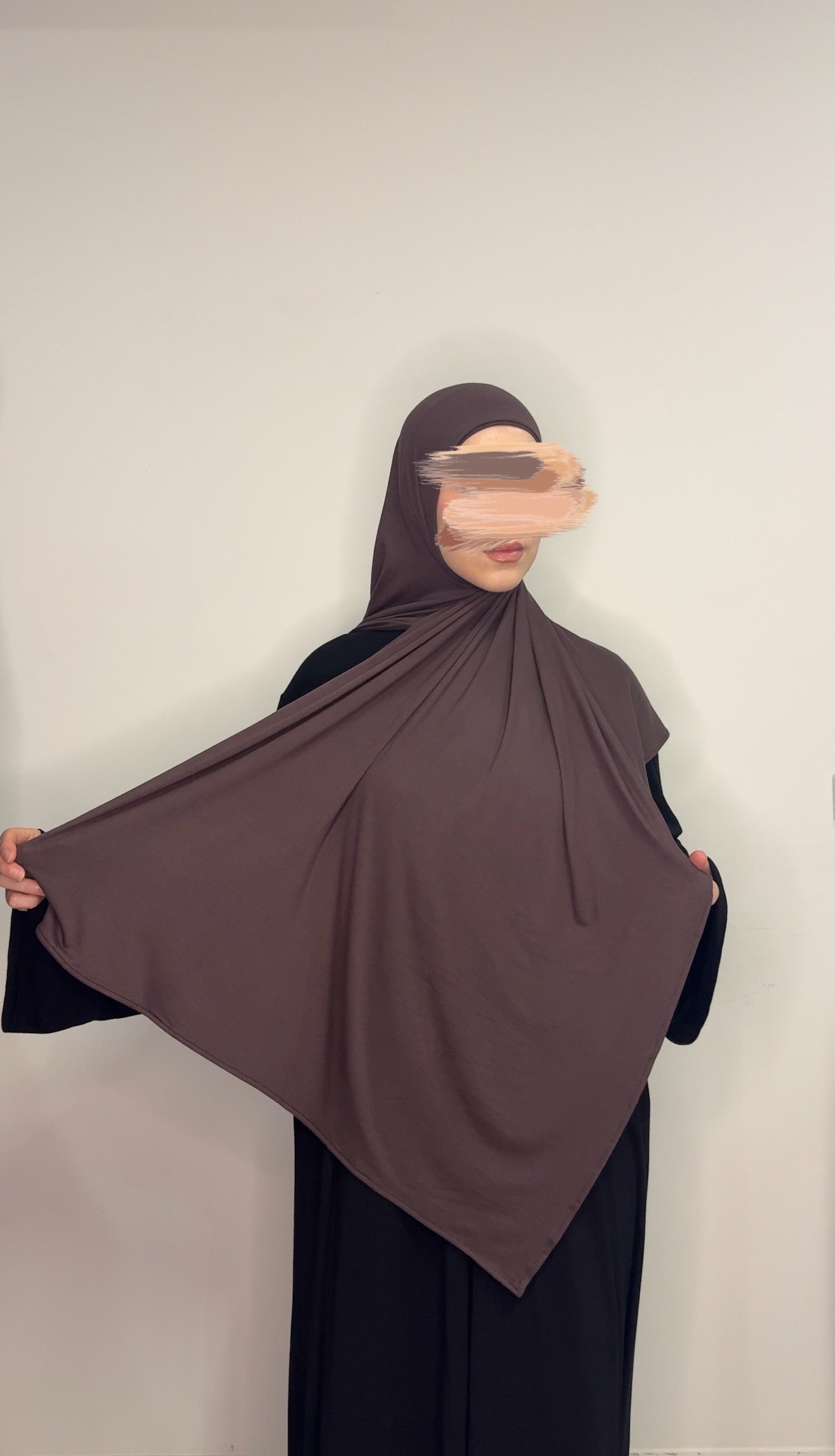 Instant Bamboo Jersey Hijab + grip cap - Espresso