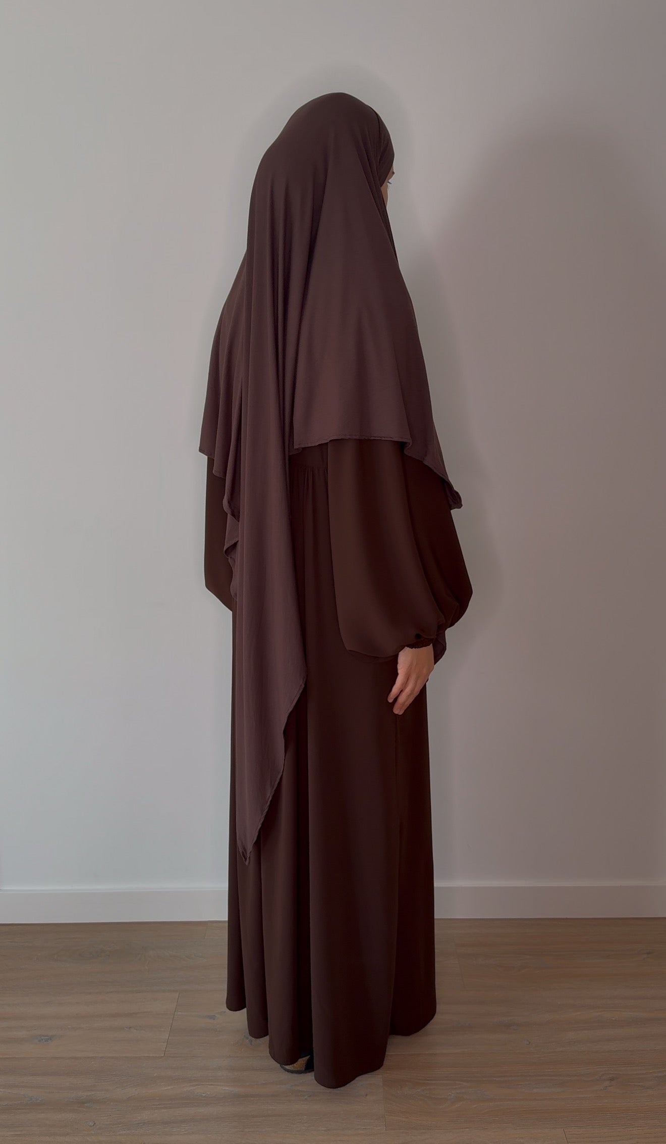 Bamboo Jersey Khimar - Espresso