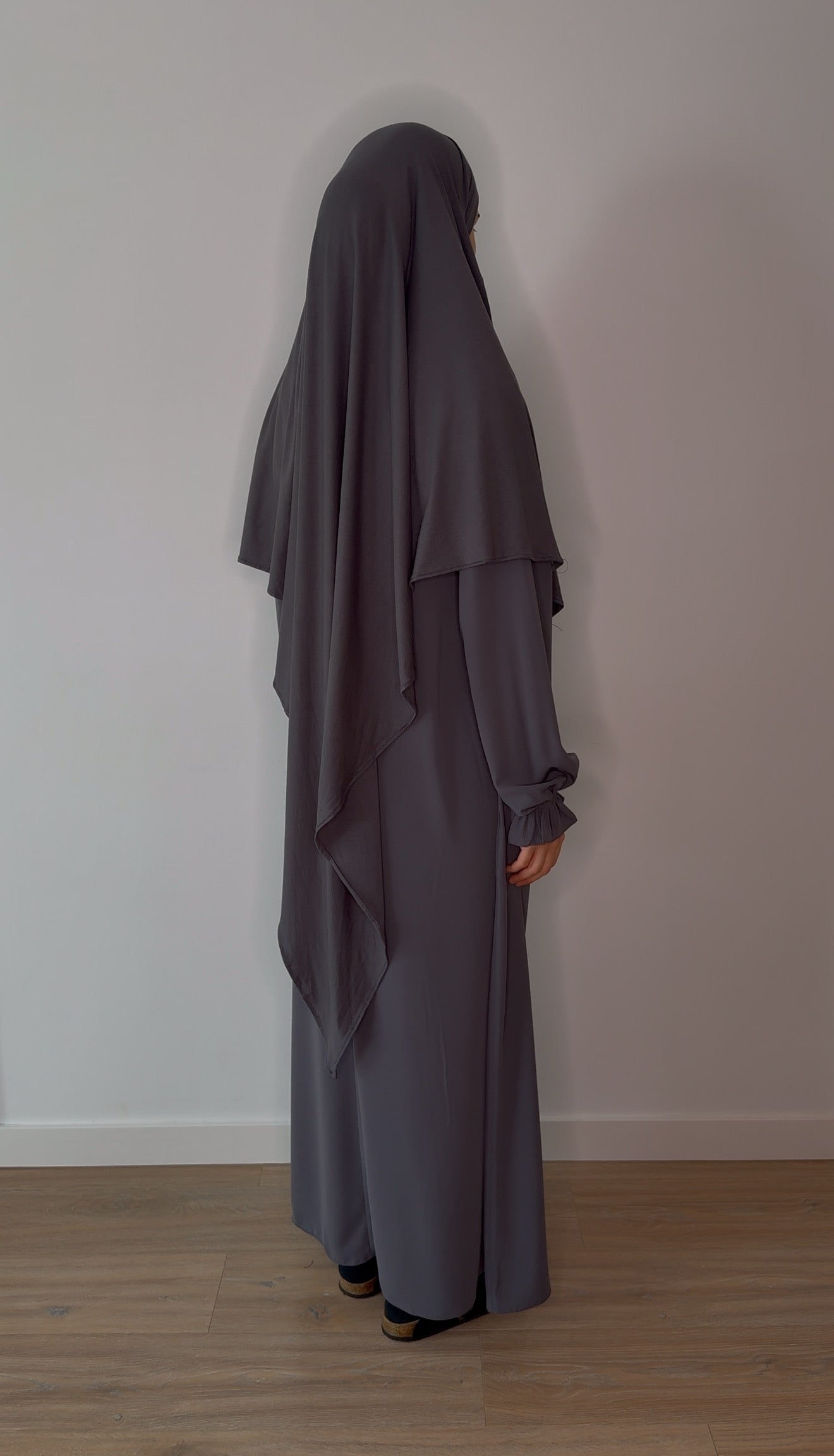 Bamboo Jersey Khimar - Grey