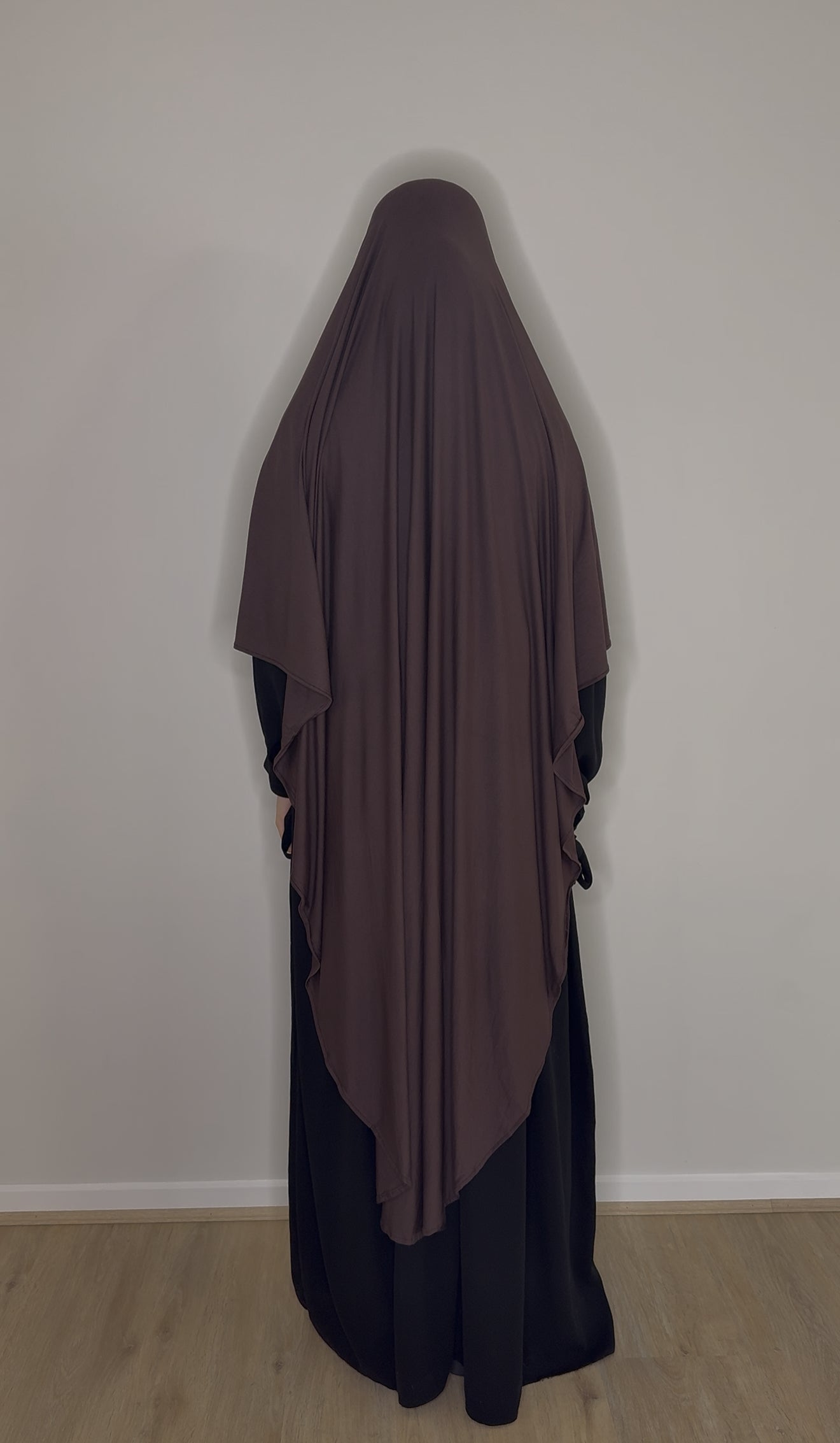 Maxi Bamboo Jersey Khimar - Espresso
