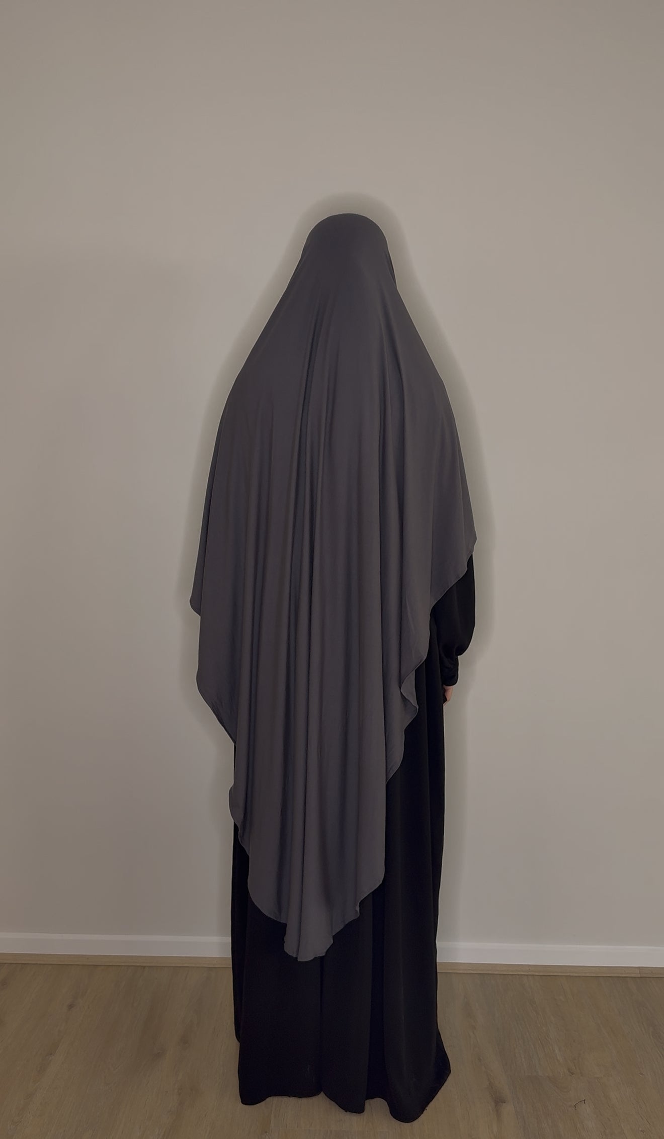 Maxi Bamboo Jersey Khimar - Dark Grey