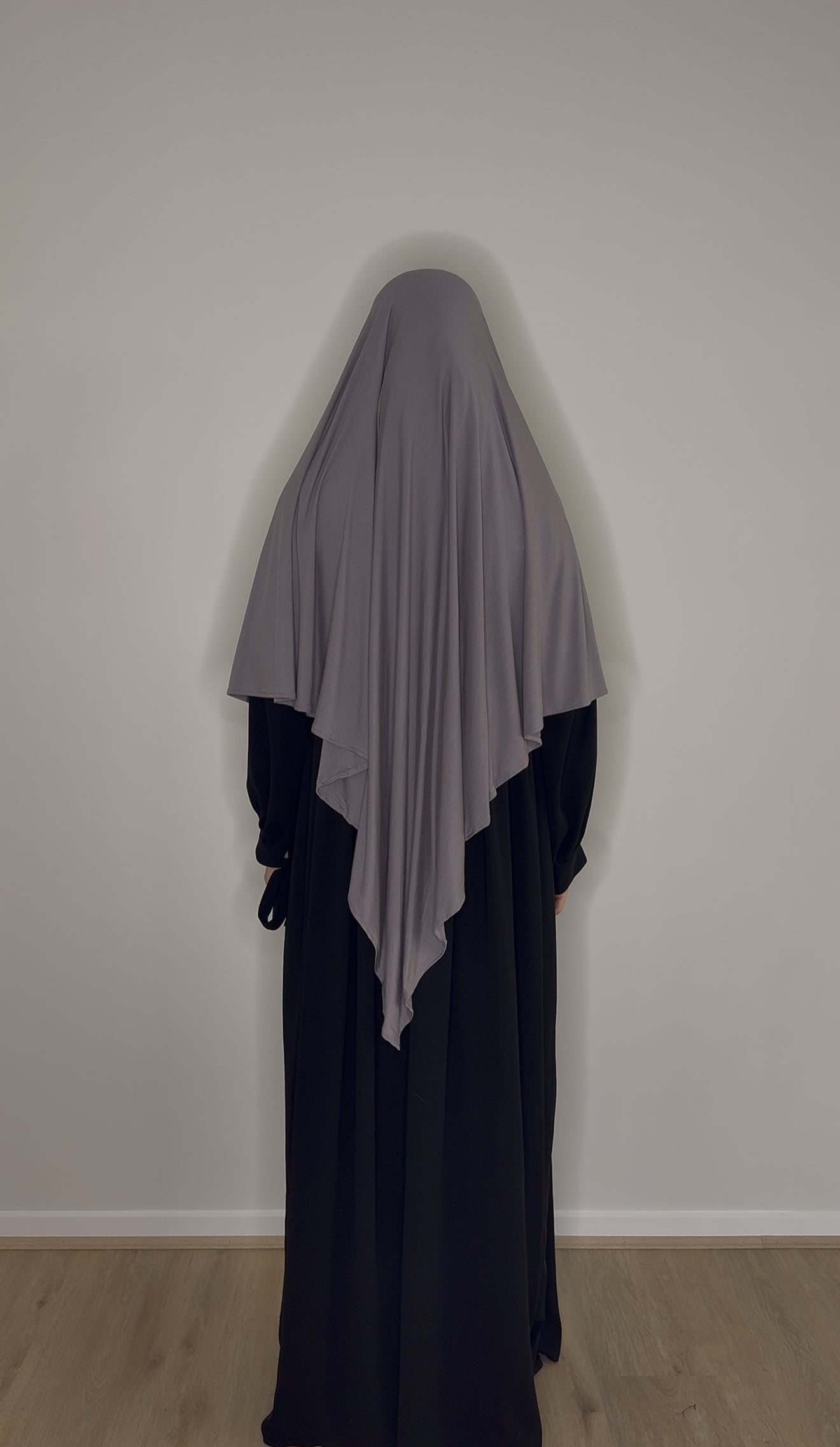 Short Bamboo Jersey Khimar - Light Grey