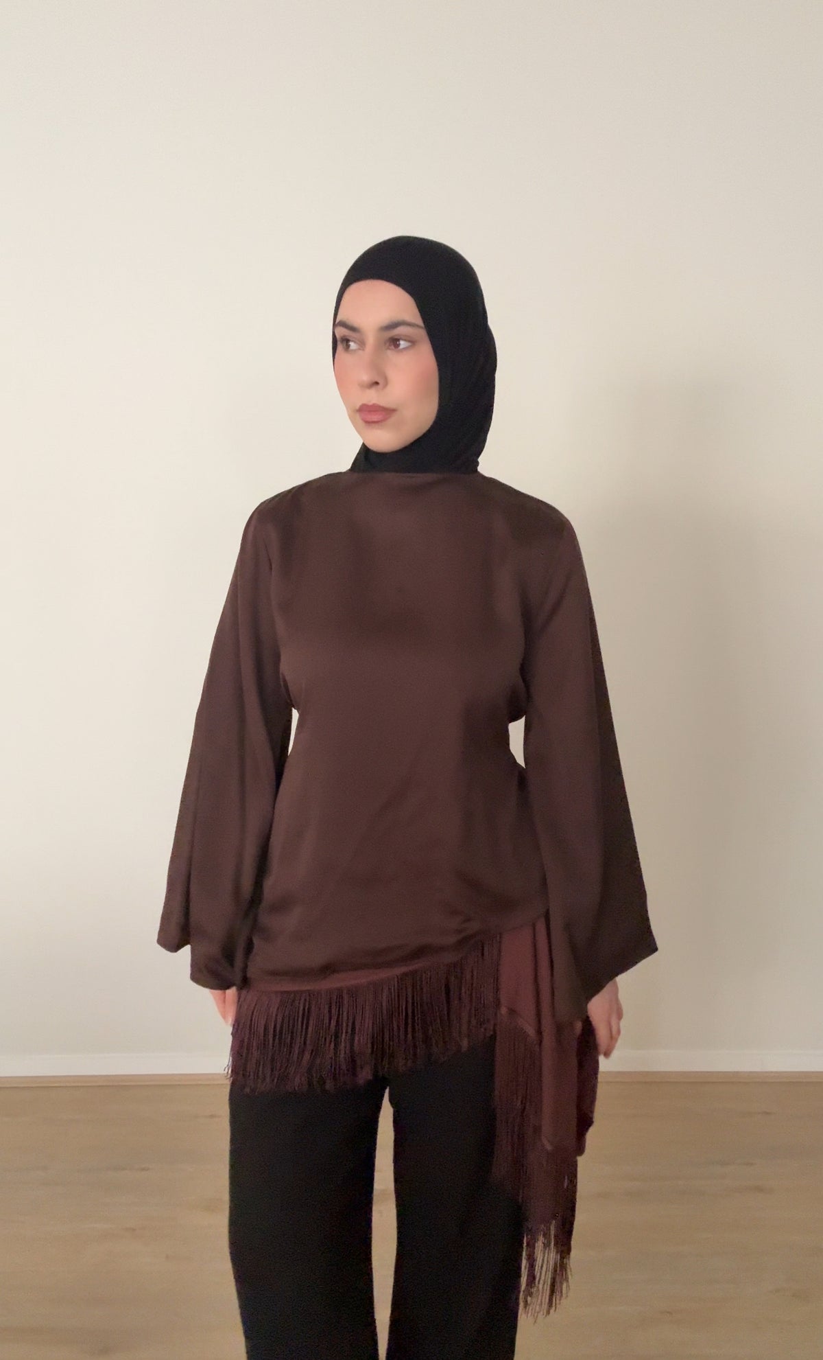 Tassel Hijab - Brown