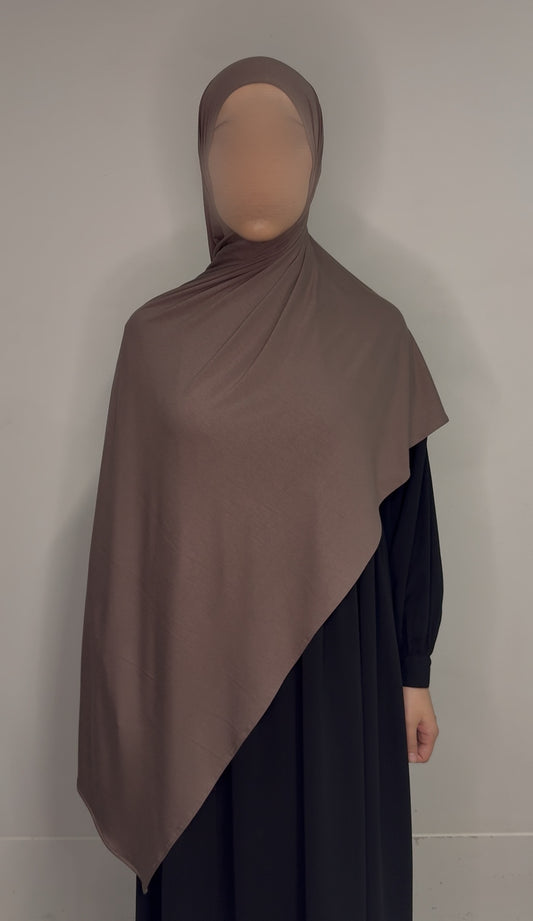 Bamboo Jersey Hijab - Ash Brown