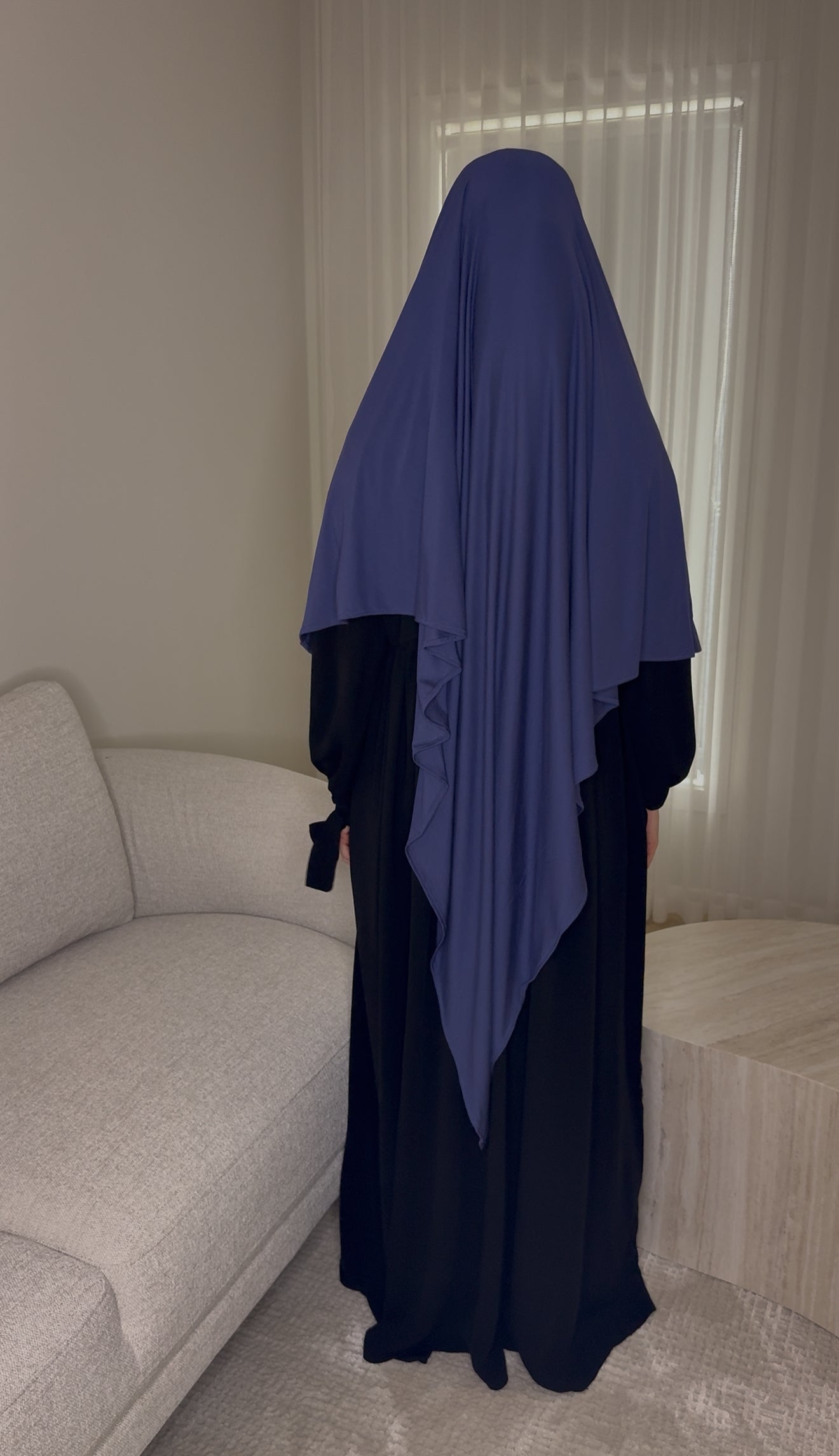 Bamboo Jersey Khimar - Deep Blue