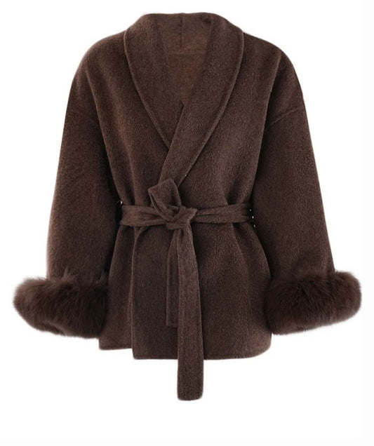 FUR COAT - ESPRESSO