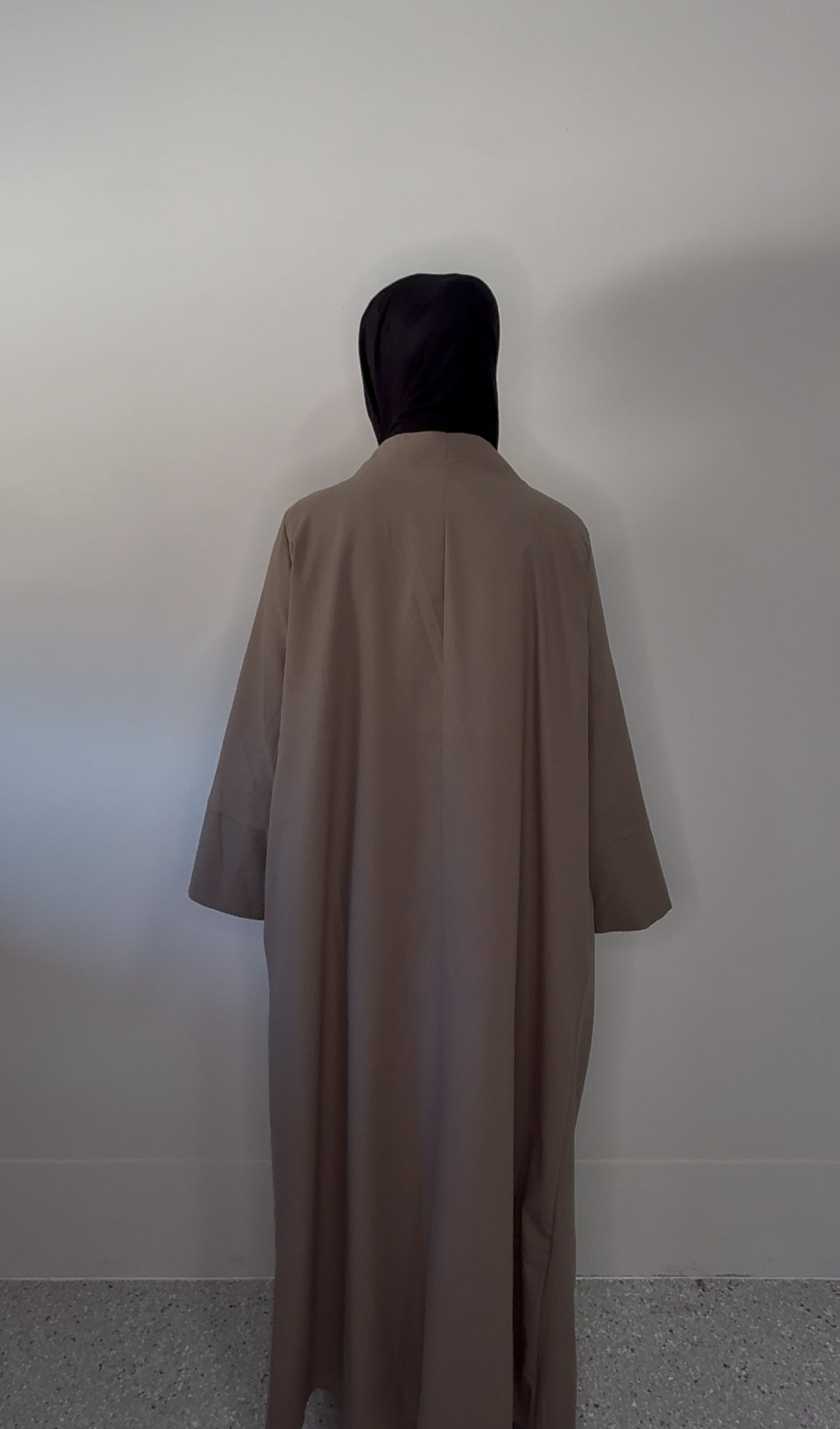 Essential Linen Open Abaya - Mocha