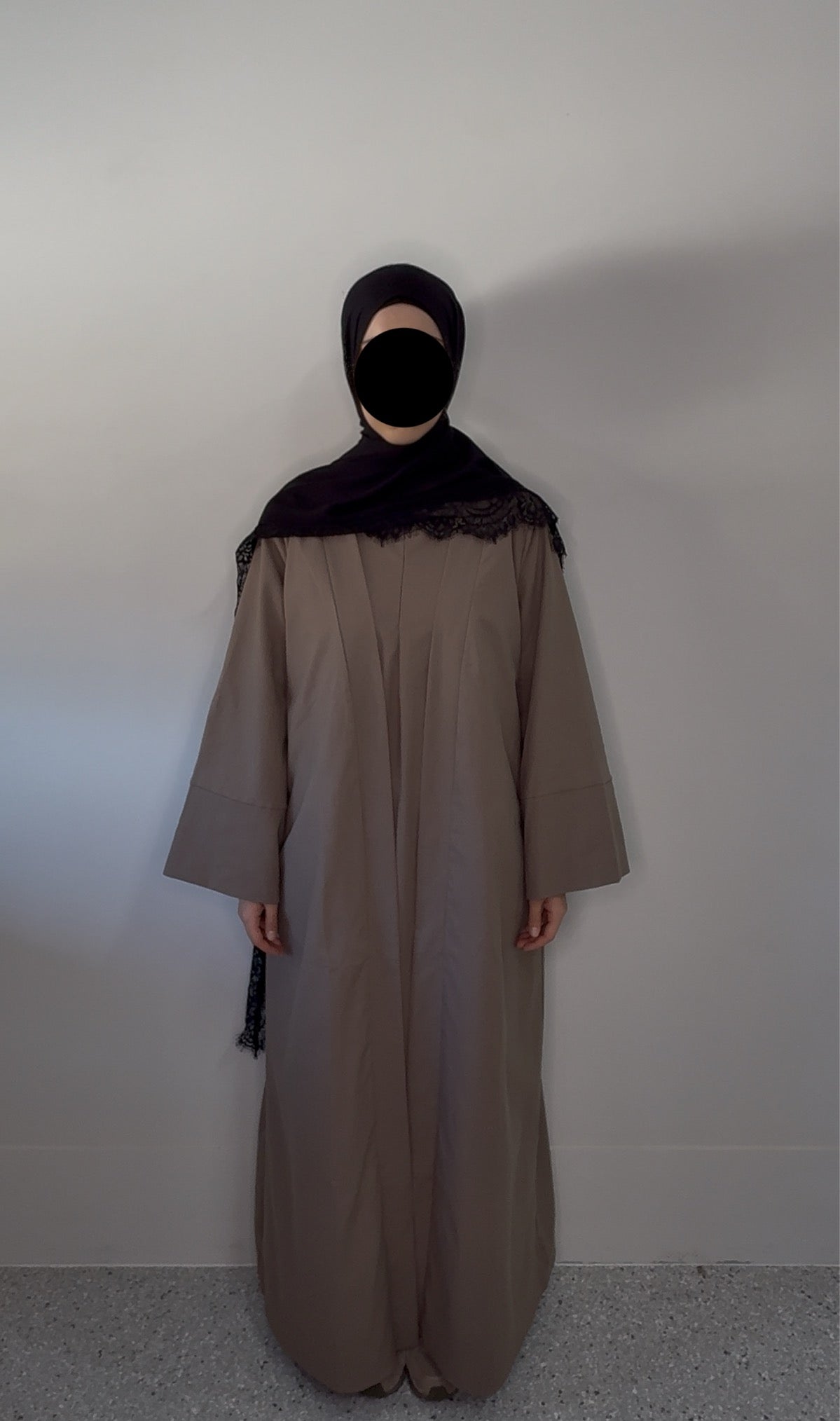 Essential Linen Open Abaya - Mocha