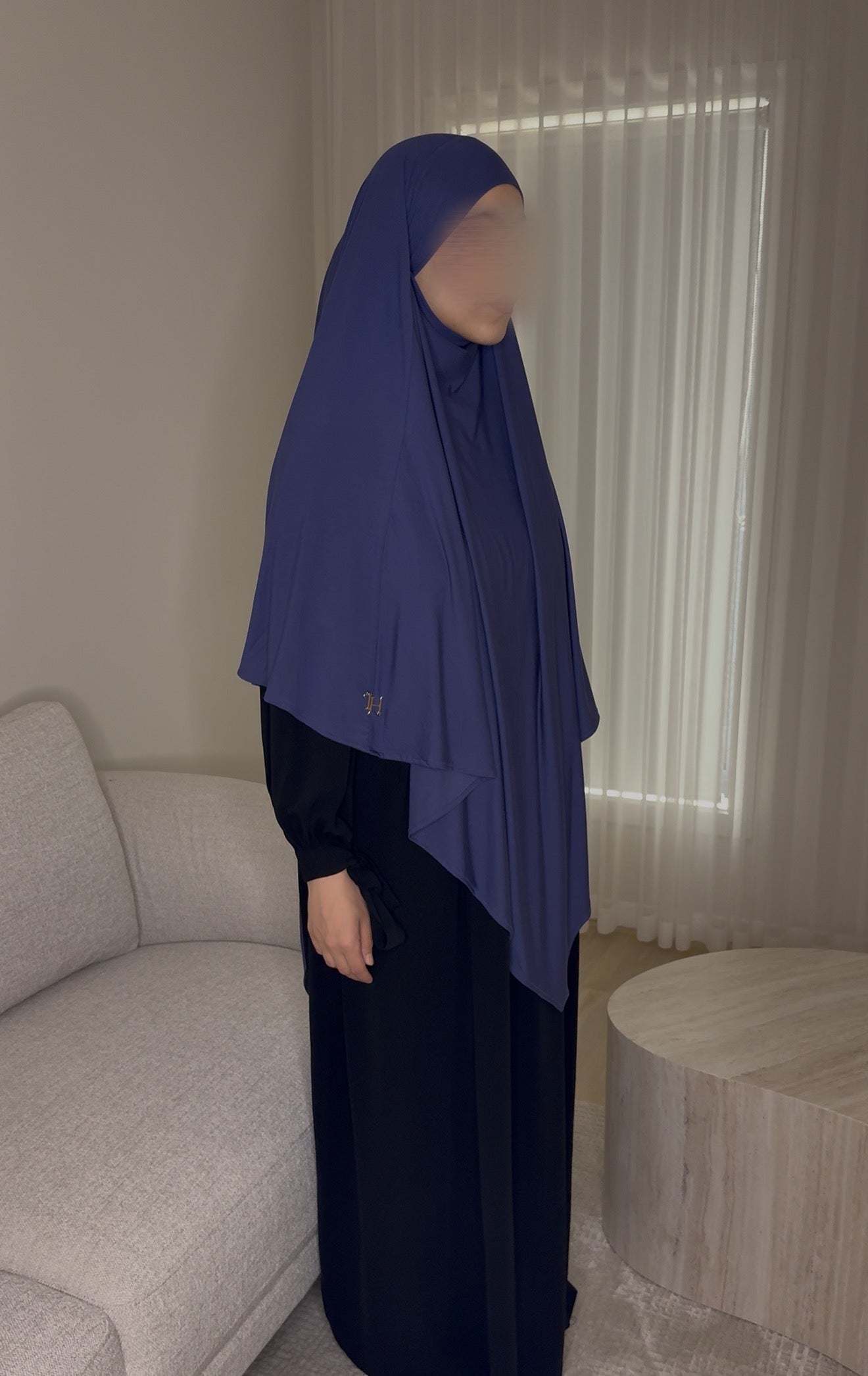 Bamboo Jersey Khimar - Deep Blue