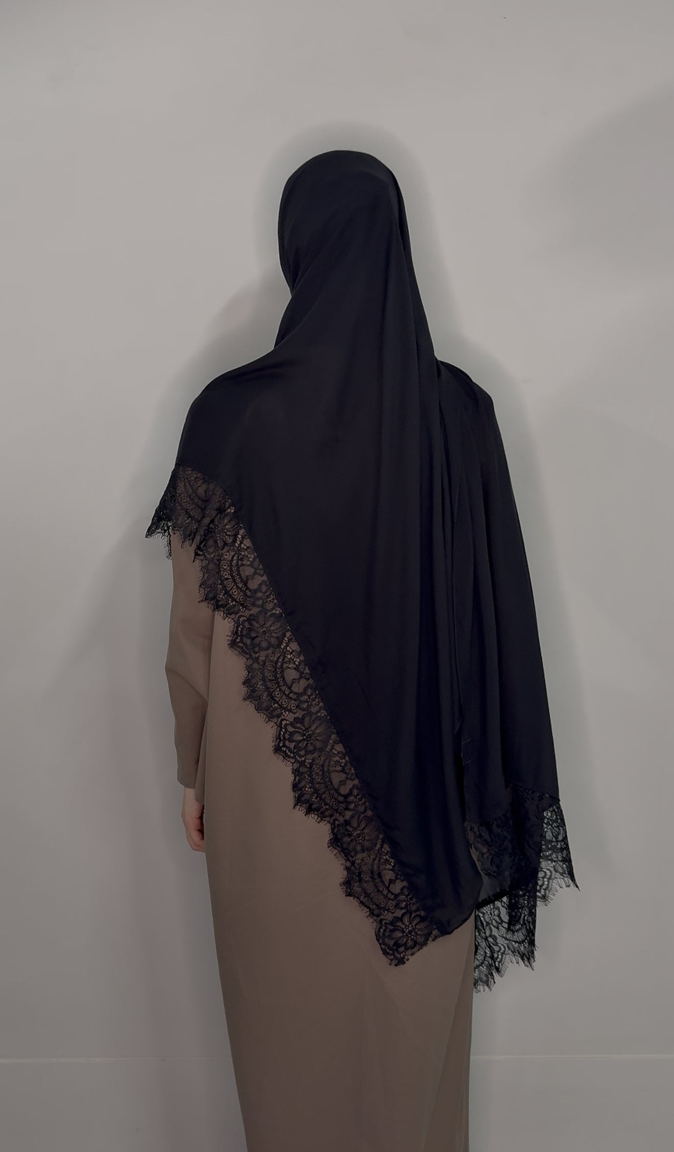 Black Lace Modal Hijab