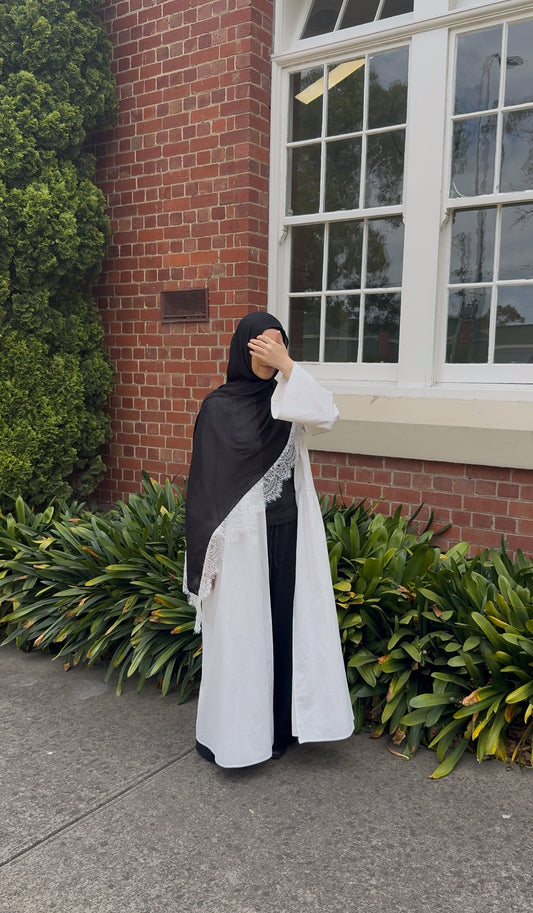 Black on White Lace Modal