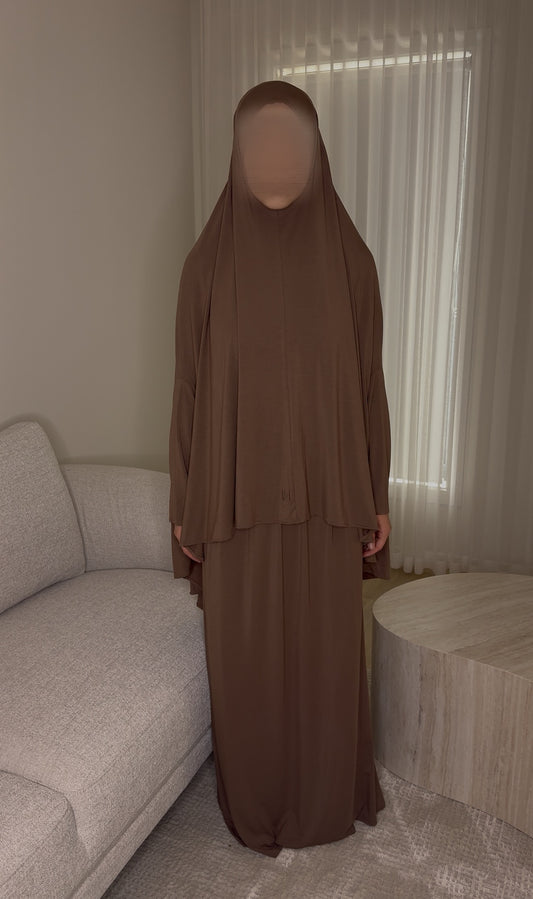 Bamboo Jersey Prayer Set - Deep Mocha