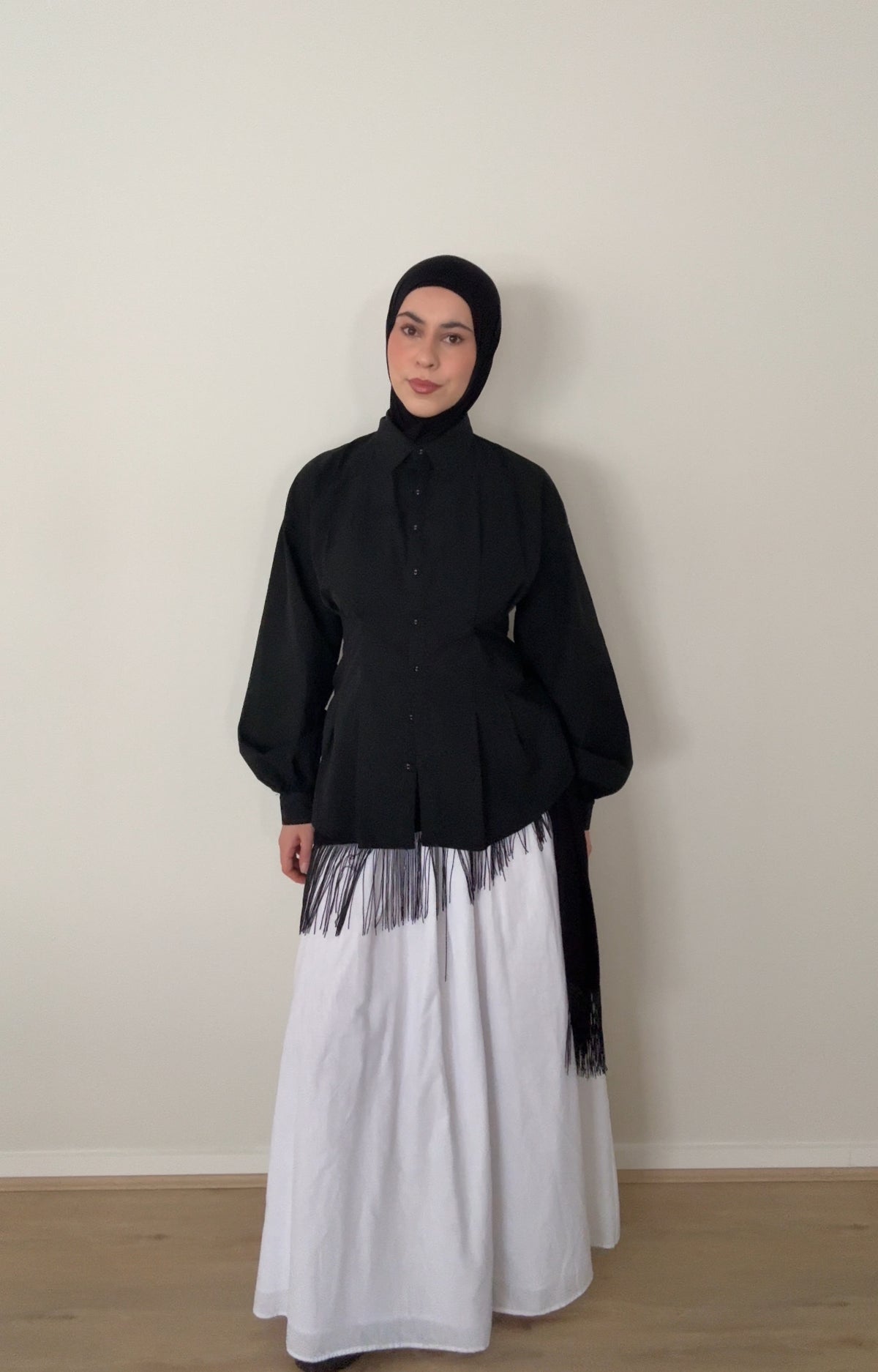 Tassel Hijab - Black