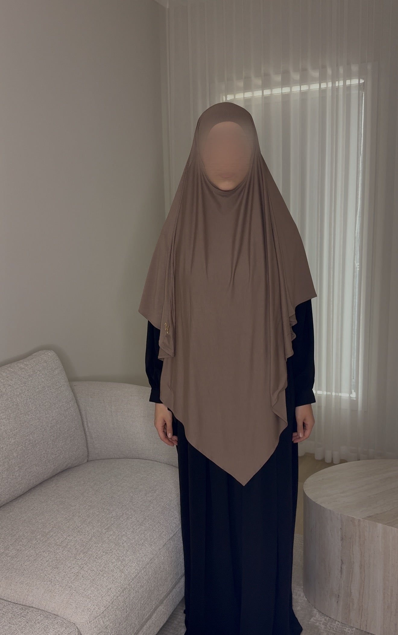 Bamboo Jersey Khimar - Mocha