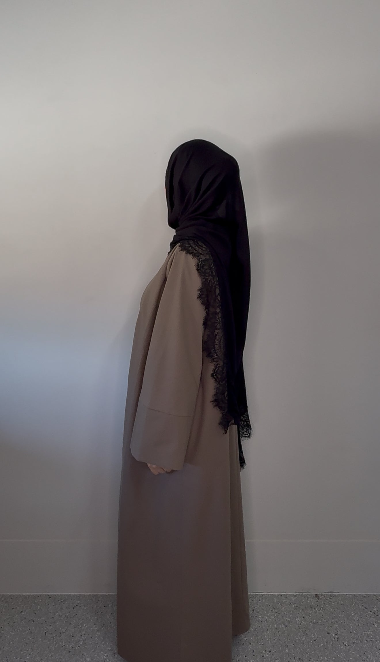Essential Linen Open Abaya - Mocha