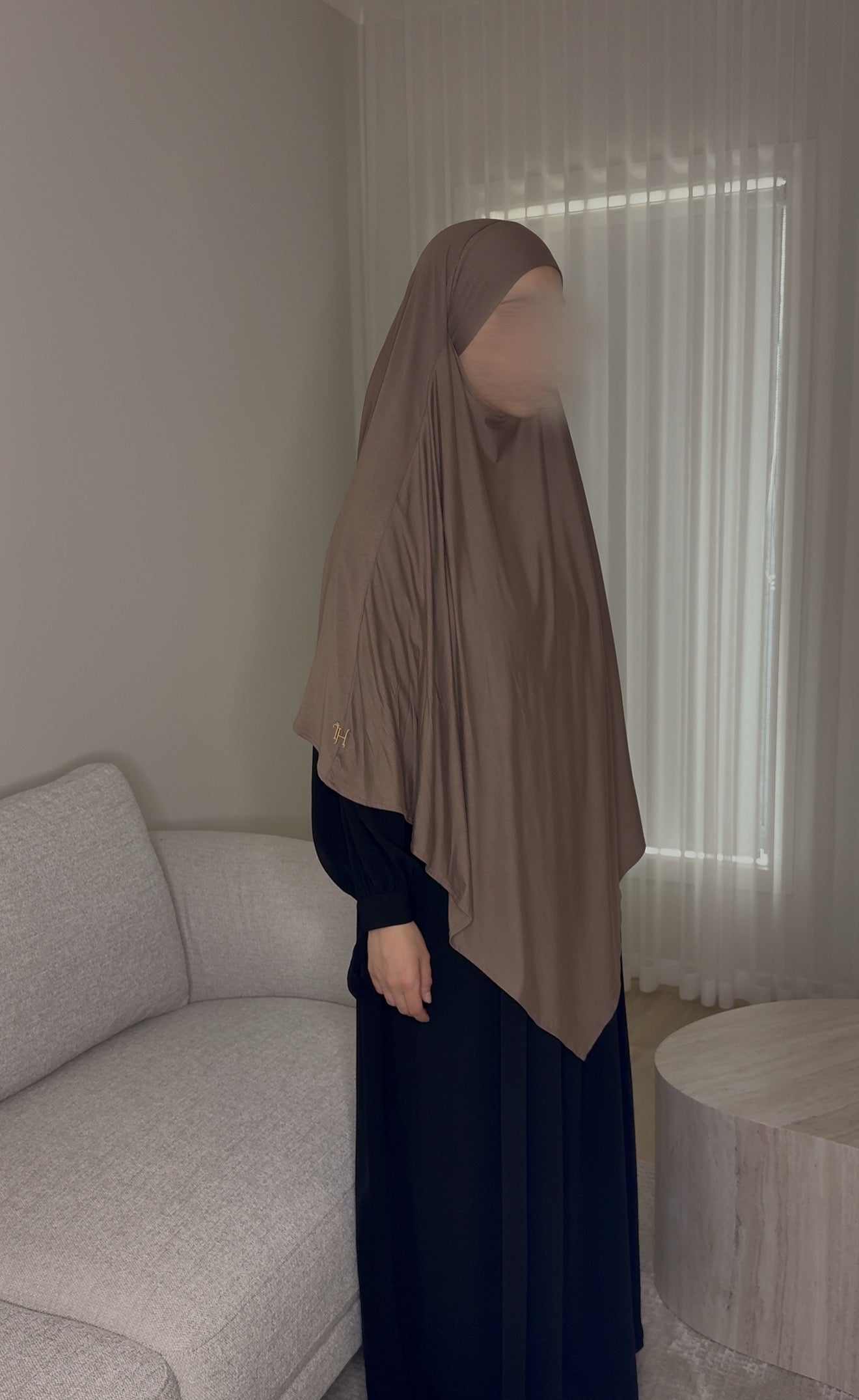 Bamboo Jersey Khimar - Mocha