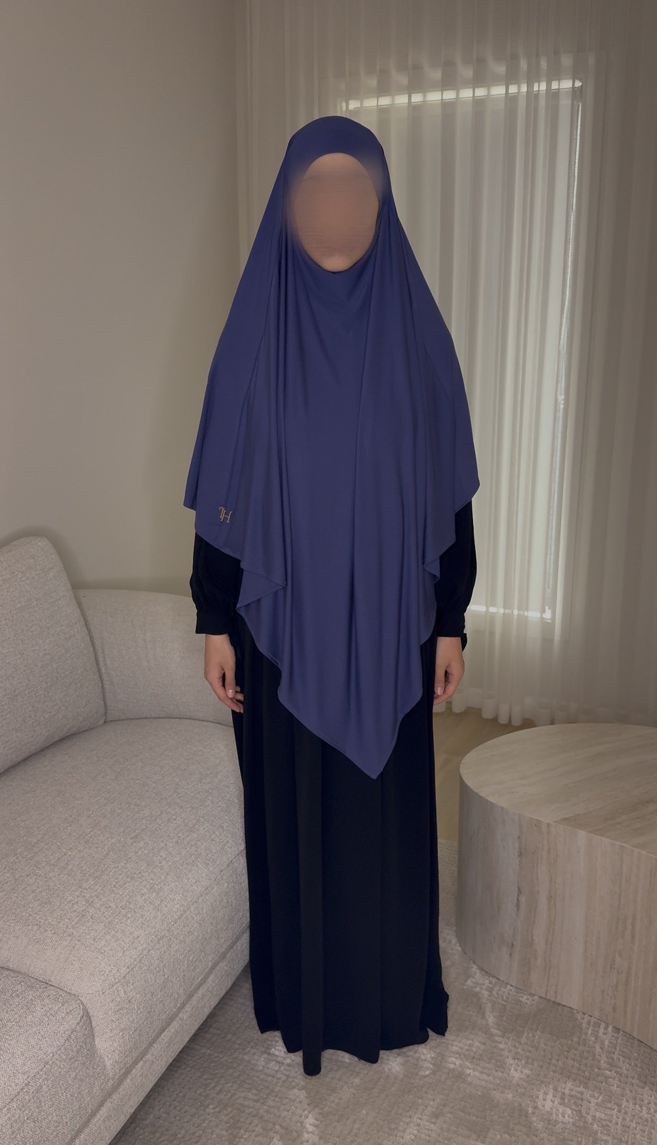 Bamboo Jersey Khimar - Deep Blue