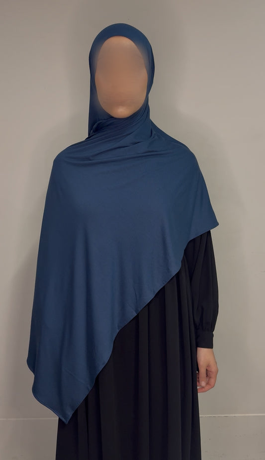 Bamboo Jersey Hijab - Muted Navy