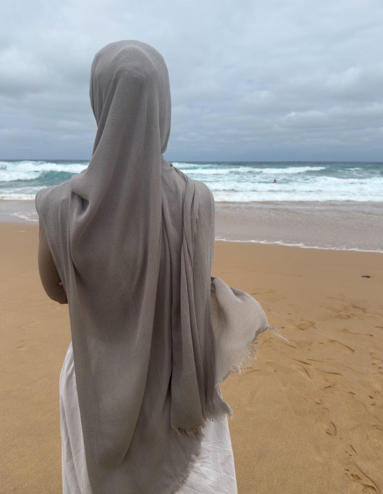 Oatmeal - solid textured shawls