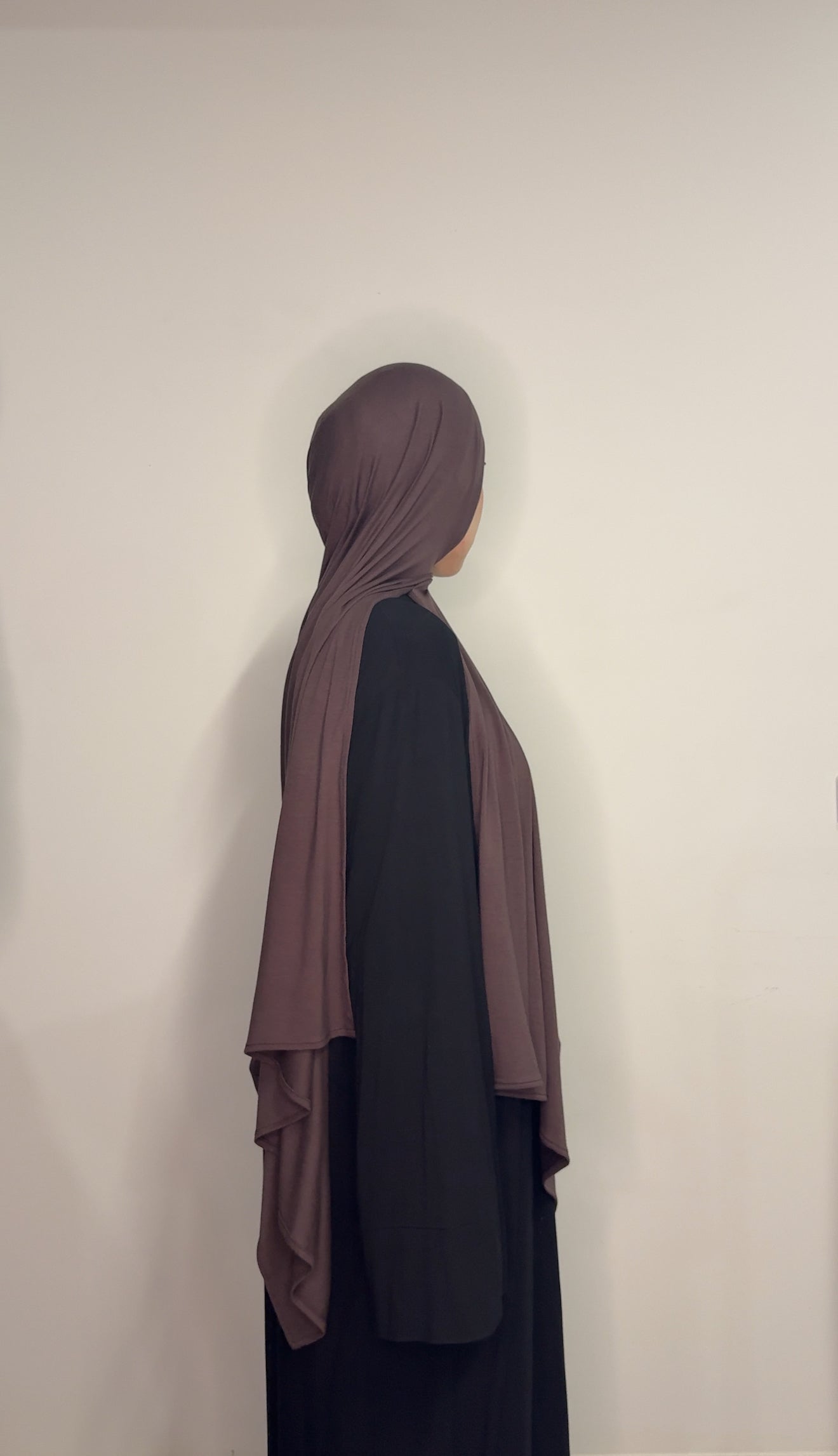 Instant Bamboo Jersey Hijab + grip cap - Espresso