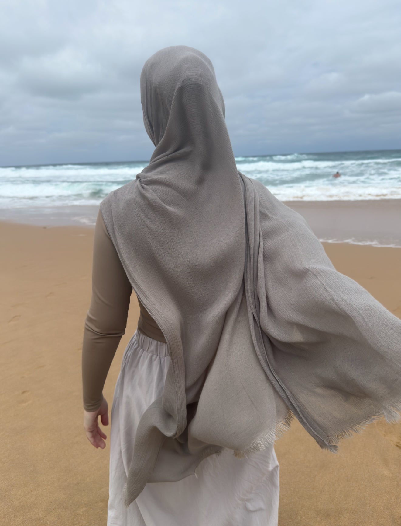 Oatmeal - solid textured shawls