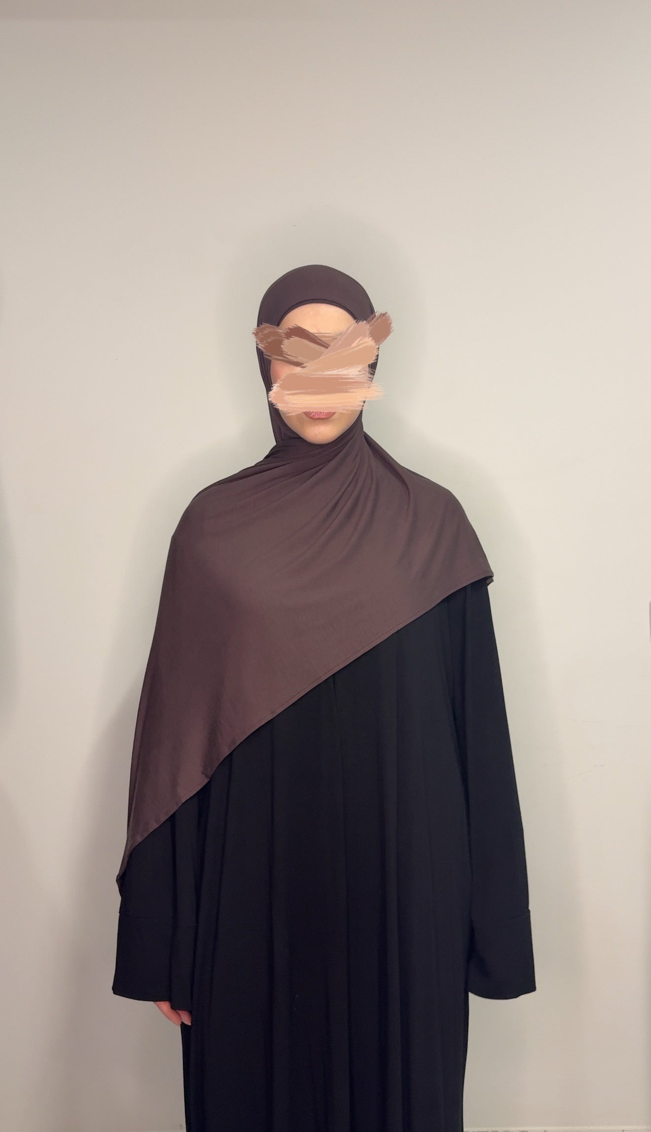 Instant Bamboo Jersey Hijab + grip cap - Espresso