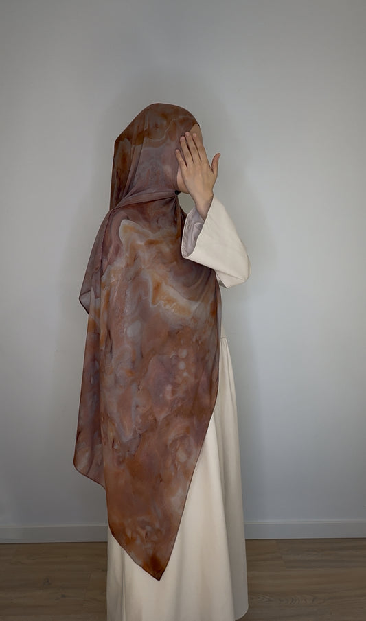 Brown sediment printed modal