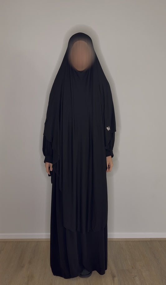 Maxi Bamboo Jersey Khimar - Black