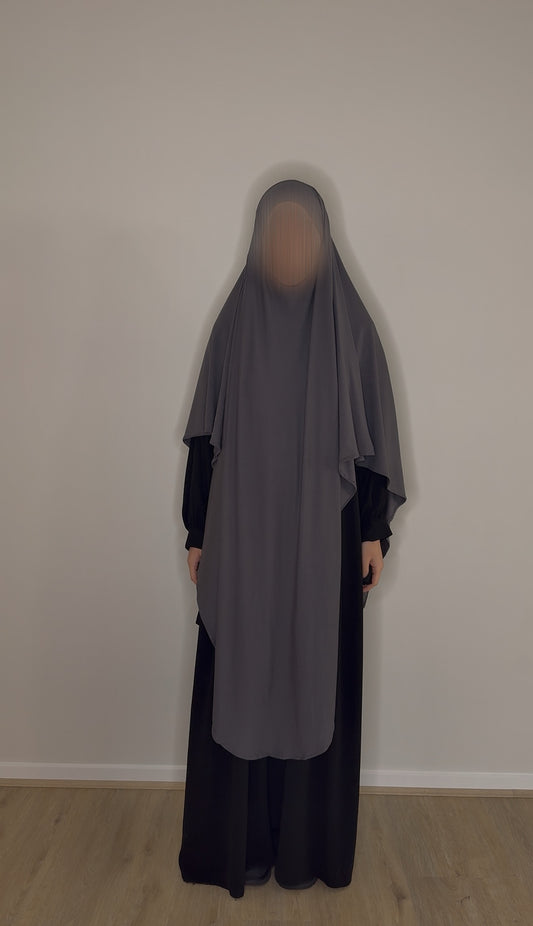 Maxi Bamboo Jersey Khimar - Dark Grey