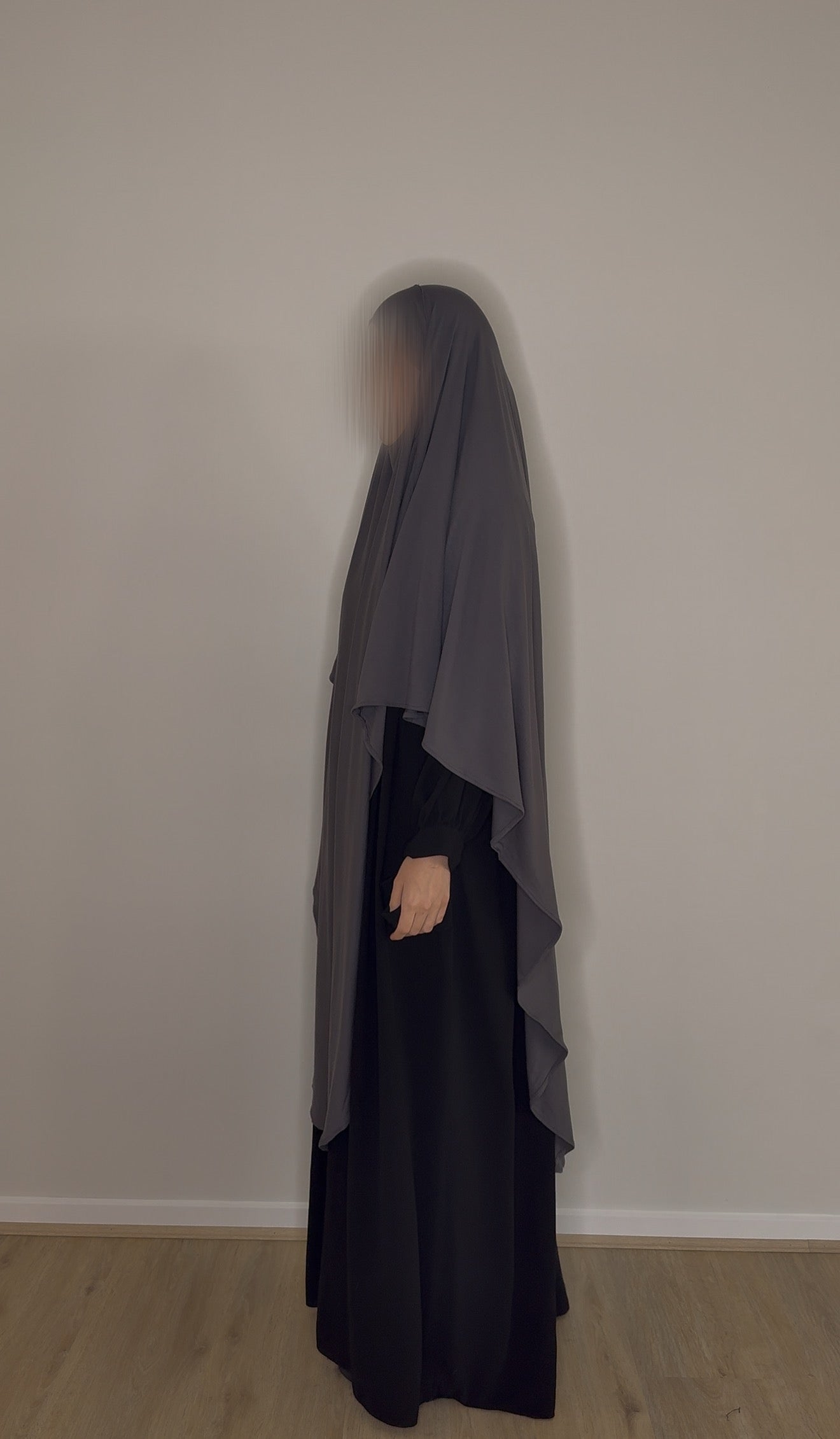 Maxi Bamboo Jersey Khimar - Dark Grey