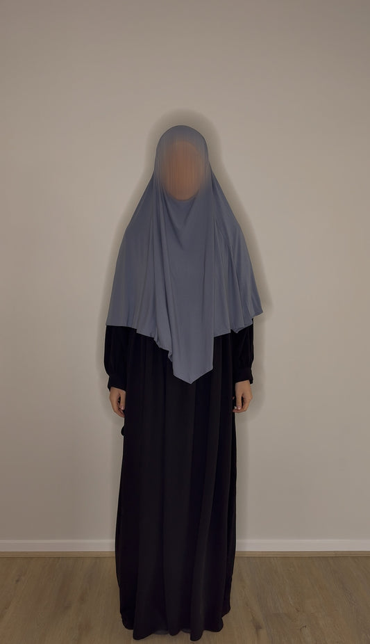 Short Bamboo Jersey Khimar - Baby Blue