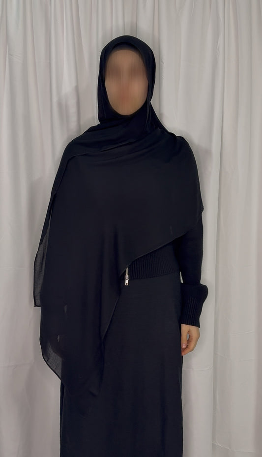 Black - Modal Hijab Set